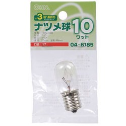 白熱電球 ナツメ球 110V E17口金 10W クリア LB-T0710-CLL