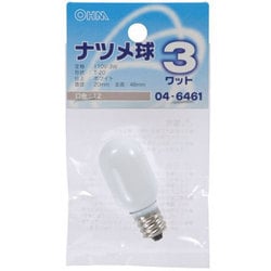 ナツメ球 T20 E12 110V 3W ホワイト LB-T0203-W