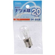 ナツメ球 T20 E17 110V 20W LB-T0720-C