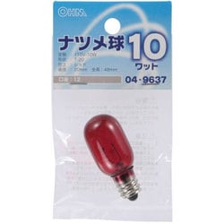 ナツメ球 T20 E12 110V 10W 赤 LB-T0210-CR