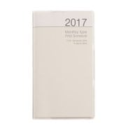 2017年手帳 プチスケジュール スリム 月間 ブロック 2016年12月始まり 日曜始まり ホワイト PSV-002-17W