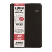2017年手帳 ビジネスダイアリー A6 月間/週間レフト＋横罫 月曜始まり ブラック BU-A601C-17D