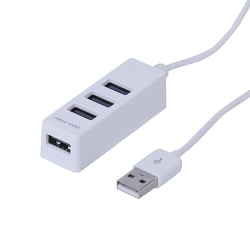 USB2.0 縦挿しハブ 4ポート バスパワー 1.8m ホワイト UH-2424W