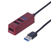 USB3.0＋2.0コンボ 縦挿しハブ 4ポートバスパワー 0.6m レッド UH-3074R