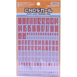 CNDデカール ナンバー レッド [メカモデル向け英数字デカール]