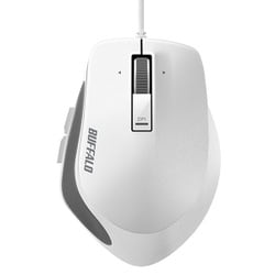 有線マウス Premium Fit（プレミアムフィット） USB接続式 BlueLED 5ボタンタイプ 横スクロール 速度切替 静音 Mサイズ ホワイト BSMBU500MWH