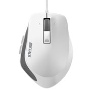 有線マウス Premium Fit(プレミアムフィット) USB接続式 BlueLED 5ボタンタイプ 横スクロール 速度切替 静音 Mサイズ ホワイト BSMBU500MWH