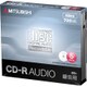 CD-R（Audio） 1回録音用 80分 48倍速 1枚5mmケース（透明）5P インクジェットプリンタ/ワイド印刷エリア対応 ホワイト MUR80FP5D1