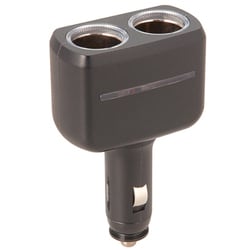 F194 [車内用品 シガーソケット増設分配器 イルミソケット2F 2連ソケット マットブラック]
