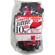 ゴム背抜き 手袋 パワーレッド 10双組 L