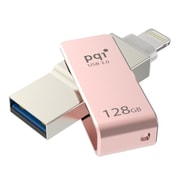 PQI iConnect mini Lightning対応 USB3.0メモリー 128GB ローズ ICMINVPK-128
