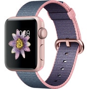 Apple Watch Series 2 - 38mmローズゴールドアルミニウムケースとライトピンク/ミッドナイトブルーウーブンナイロンバンド