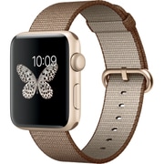 Apple Watch Series 2 - 42mmゴールドアルミニウムケースとトーステッドコーヒー/キャラメルウーブンナイロンバンド