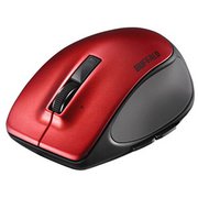ワイヤレスマウス Premium Fit(プレミアムフィット) Bluetooth3.0接続 BlueLED 5ボタンタイプ 電池式 横スクロール 速度切替 静音 Sサイズ レッド BSMBB500SRD
