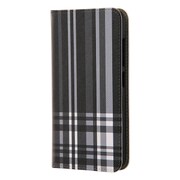 ZenFone 3 ZE520KL 手帳型ケース オリジナルデザイン チェック ブラック IJ-AZ3LC/AK084