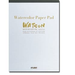 Watercolor Paper Pad 水彩紙 ホワイトワトソン 190g A4 PD-6244