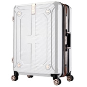 LEGEND WALKER MAXPLUS（マックスプラス） ダブル拡張機能搭載スーツケース 旅行日数目安：4～7泊 75L/ダブル拡張時100L TSAロック搭載 ラフカーボンホワイトシルバー 6707-60-R-WHSL
