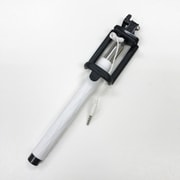 自撮り棒 iPhone用 シャッタースイッチ付 75cm ホワイト ISS-IPW
