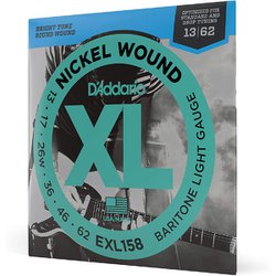 D'Addario（ダダリオ） エレキギター弦 ニッケル Baritone Light .013-.062 EXL158 EXL158