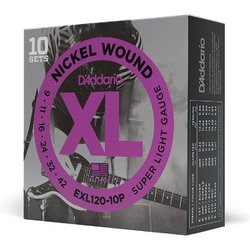 D'Addario（ダダリオ） エレキギター弦 ニッケル SuperLight .009-.042 EXL120-10P 10set入りパック EXL120-10P