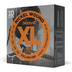 D'Addario（ダダリオ） エレキギター弦 ニッケル LightTop/HeavyBottom .010-.052 EXL140-10P 10set入りパック EXL140-10P