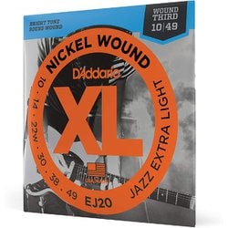 D'Addario（ダダリオ） エレキギター弦 ニッケル Jazz Extra Light .010-.049 EJ20 EJ20