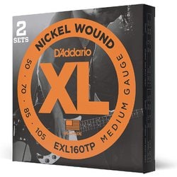 EXL160TP [D'Addario（ダダリオ） ベース弦 ニッケル Long Scale .050-.105 EXL160TP 2setパック]