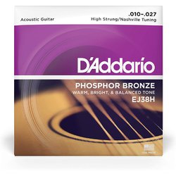 D'Addario（ダダリオ） アコースティックギター弦 フォスファーブロンズ High-Strung/Nashville Tuning .010-.027 EJ38H EJ38H