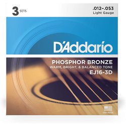 ヨドバシ.com - D'Addario ダダリオ D'Addario（ダダリオ） アコースティックギター弦 フォスファーブロンズ Light  .012-.053 EJ16-3D 3set入りパック EJ16-3D 通販【全品無料配達】