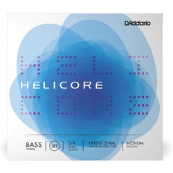 ウッドベース/コントラバス弦 HELICORE HYBRID ヘリコア ハイブリッド セット Medium Tension HH610 3/4M
