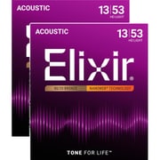 【2セットパック】Acoustic 80/20 Bronze with NANOWEB Coating #11182 HDライト 013-053 NANOWEB(2pack)