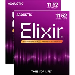【2セットパック】Acoustic Phosphor Bronze with NANOWEB Coating #16027 カスタムライト 011-052 NANOWEB（2pack）
