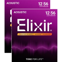 【2セットパック】Acoustic Phosphor Bronze with NANOWEB Coating #16077 ライトミディアム 012-056 NANOWEB（2pack）