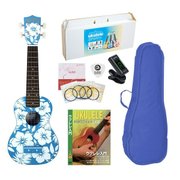 ウクレレセット ハイビスカスブルー UK-100G/HBL（6）SET-DVD