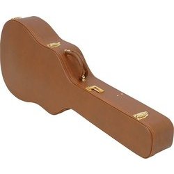 アコースティックギター用 ハードケース ドレッドノート/ウェスタンタイプ対応 鍵付きブラウンレザー仕様 W-140