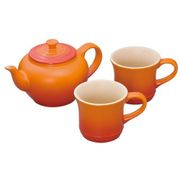 600mL ティーポット＆マグ（SS） 2個入セット オレンジ