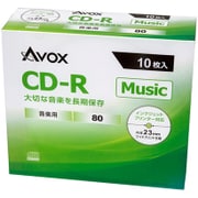 音楽用CD-R 10P スリムケース インクジェットプリンター対応 ホワイトレーベル 1-32x CDRA80CAVPW10A