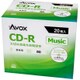 音楽用CD-R 20P スリムケース インクジェットプリンター対応 ホワイトレーベル 1-32x CDRA80CAVPW20A