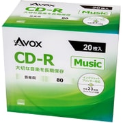 音楽用CD-R 20P スリムケース インクジェットプリンター対応 ホワイトレーベル 1-32x CDRA80CAVPW20A
