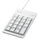 有線テンキーボード Tabキー/USBハブ付き ホワイト BSTKH100WH