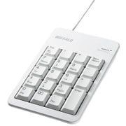 有線テンキーボード Tabキー/USBハブ付き ホワイト BSTKH100WH