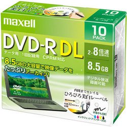 データ用 DVD-R DL 2-8倍速対応(CPRM対応) インクジェットプリンター対応 ひろびろホワイトレーベル 8.5GB 10枚 DRD85WPE.10S