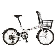 折りたたみ自転車 20インチ 外装6段変速 ホワイト FDB206L