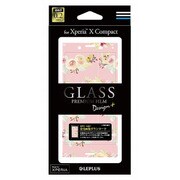 LP-XPXCFGD01 [Xperia X Compact GLASS PREMIUM FILM 全画面保護 Design＋Flower ピンク]