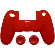 PS4用 コントローラーシリコンカバーセット クリアレッド