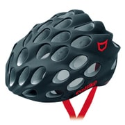 自転車用ヘルメット WHISPER マットブラック/レッドロゴ SMサイズ