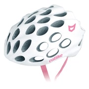 自転車用ヘルメット WHISPER ホワイト/ピンクロゴ SMサイズ