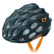 自転車用ヘルメット WHISPER マットブラック/オレンジロゴ LGサイズ