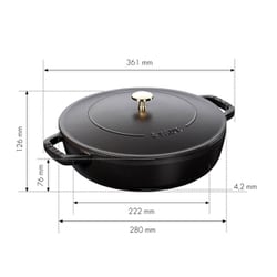 staub ストウブ ブレイザー・ソテーパン　２８cmブラック 楽天市場】【公式】【生涯保証】 ストウブ ブレイザー