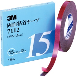 両面粘着テープ 7112 15mmX10m 厚さ1.2mm 灰色 1巻入り 711215AAD